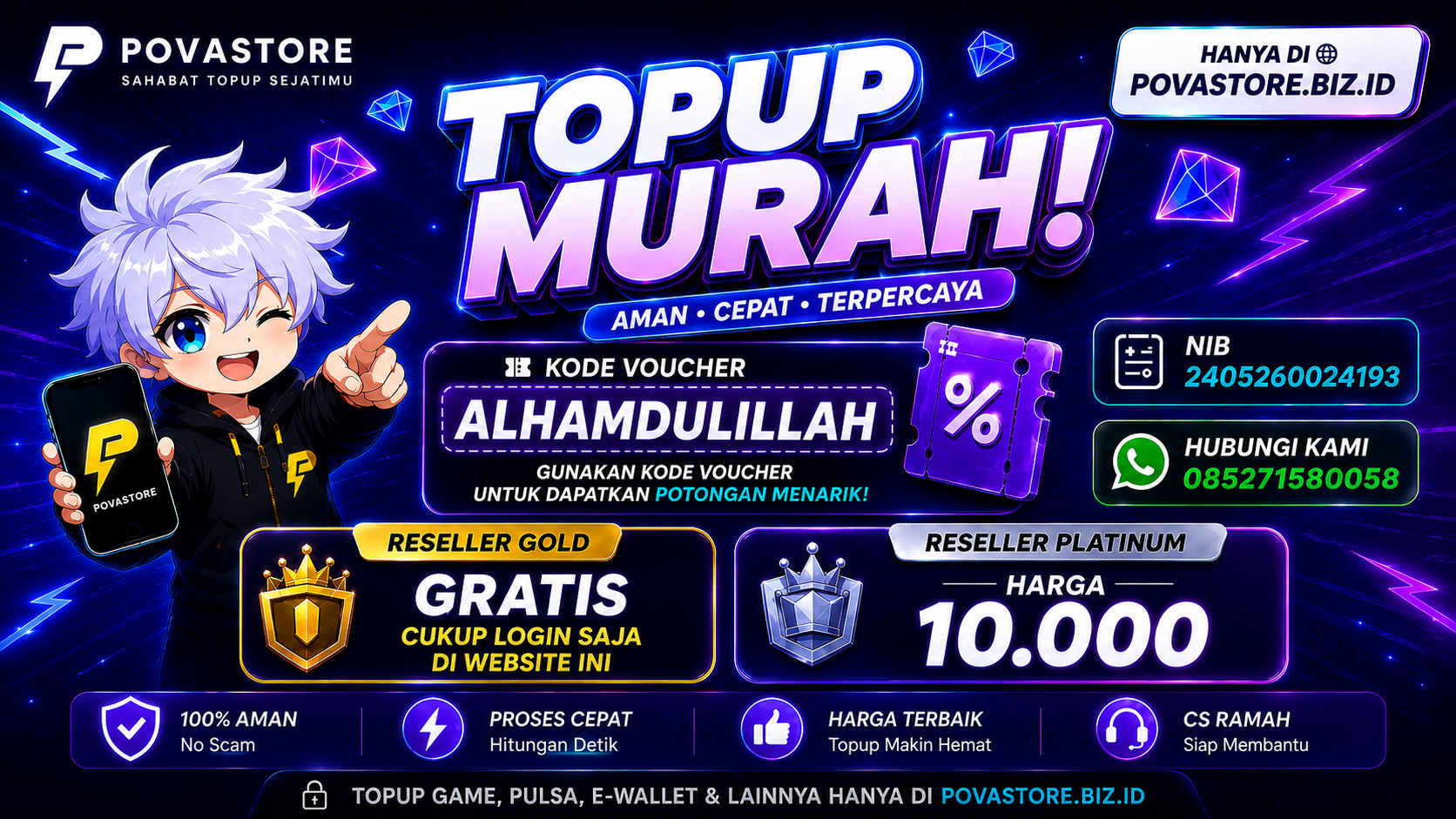 Top-up aman, cepat, dan resmi terdaftar di OSS Indonesia - hanya di POVASTORE! - POVASTORE